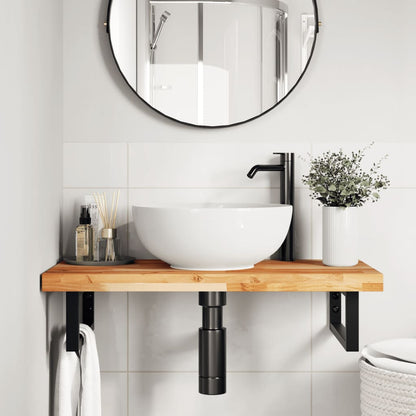 Bathroom Vanity Top Oil Finished 80x40x4 cm Solid Wood Acacia