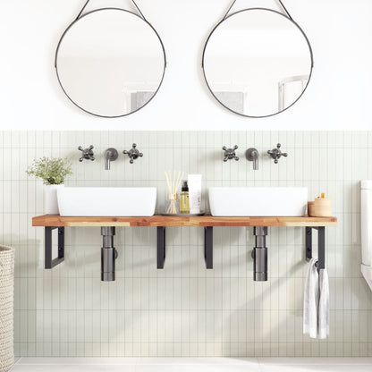 Bathroom Vanity Top Oil Finished 140x50x4 cm Solid Wood Acacia