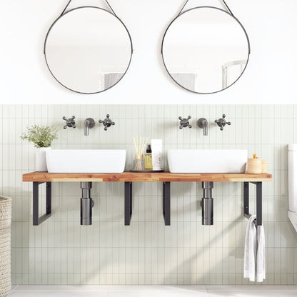 Bathroom Vanity Top Oil Finished 140x60x4 cm Solid Wood Acacia