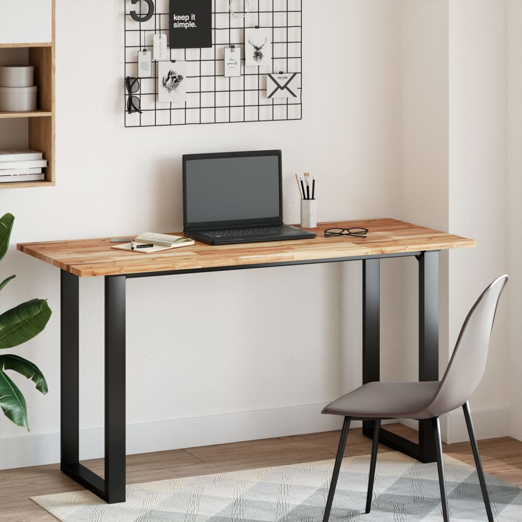 Desk Top Oil Finished 120x60x2 cm Solid Wood Acacia