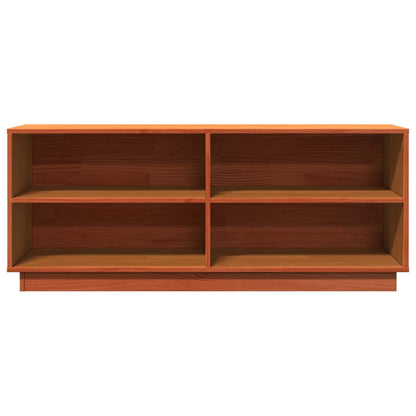Shoe Cabinet Wax Brown 110x34x45 cm Solid Wood Pine