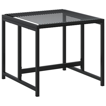 Garden Stools 4 pcs Black Poly Rattan