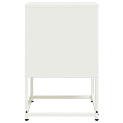 Bedside Cabinet White 36x39x60.5 cm Steel