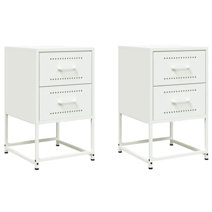 Bedside Cabinets 2 pcs White 36x39x60.5 cm Steel