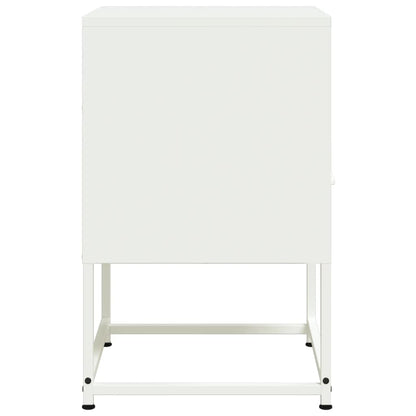 Bedside Cabinet White 36x39x60.5 cm Steel