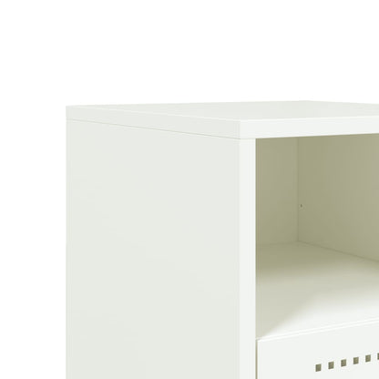 Bedside Cabinet White 36x39x60.5 cm Steel