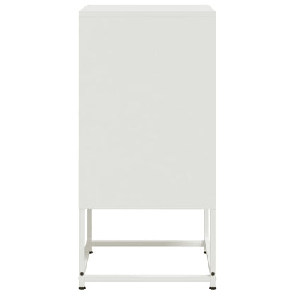 Bedside Cabinet White 36x39x78 cm Steel