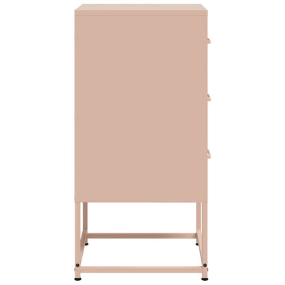 Bedside Cabinet Pink 36x39x78 cm Steel