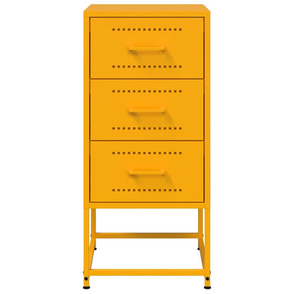 Bedside Cabinets 2 pcs Mustard Yellow 36x39x78 cm Steel
