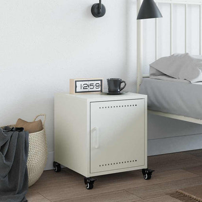 Bedside Cabinet White 36x39x43.5 cm Steel