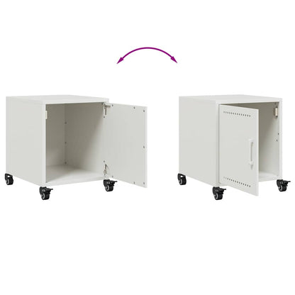 Bedside Cabinet White 36x39x43.5 cm Steel