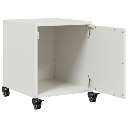 Bedside Cabinet White 36x39x43.5 cm Steel