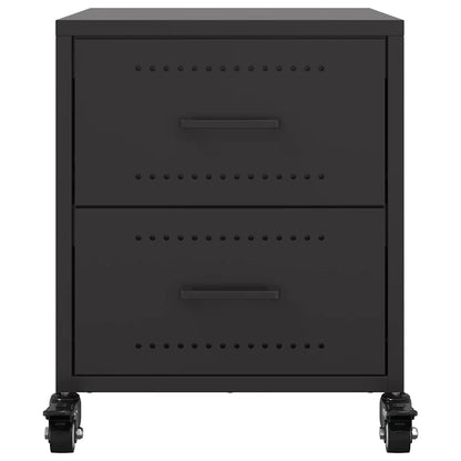 Bedside Cabinets 2 pcs Black 36x39x43.5 cm Steel
