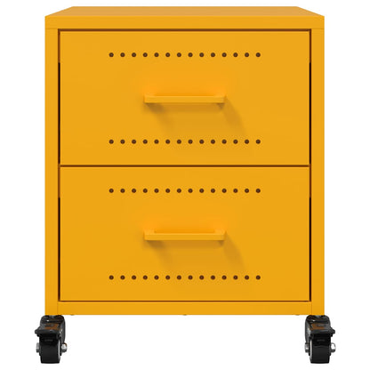 Bedside Cabinet Mustard Yellow 36x39x43.5 cm Steel