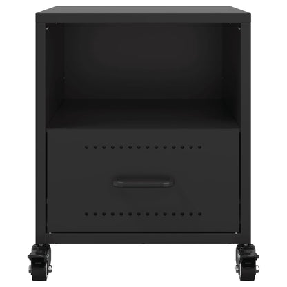 Bedside Cabinet Black 36x39x43.5 cm Steel