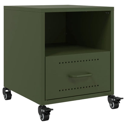 Bedside Cabinets 2 pcs Olive Green 36x39x43.5 cm Steel