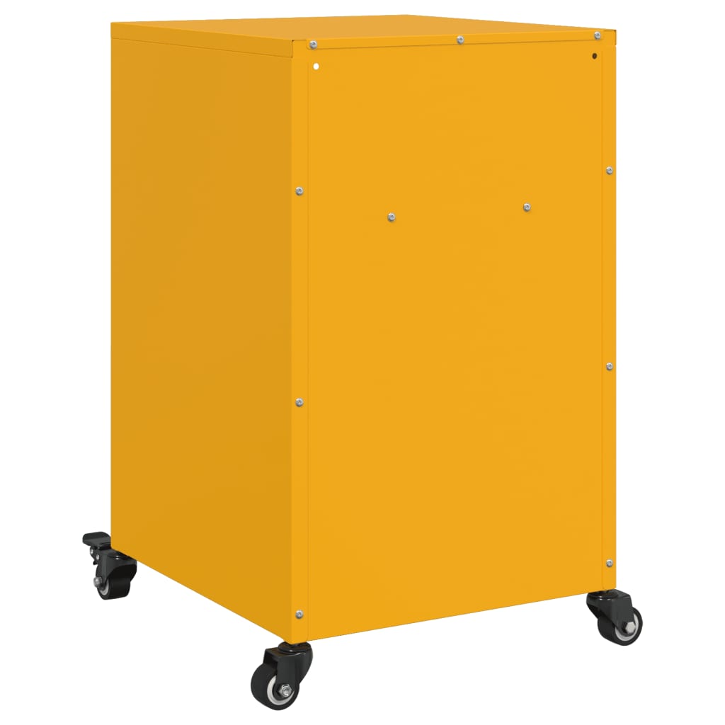 Bedside Cabinet Mustard Yellow 36x39x59 cm Steel