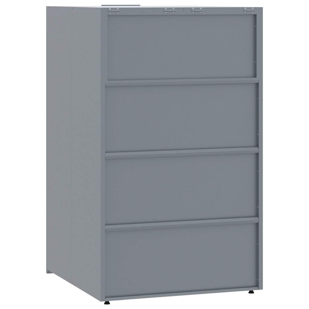 Wheelie Bin Storage for Single Bin Grey 69x79x117 cm Steel
