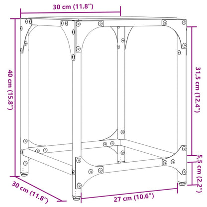 Coffee Tables with Transparent Glass Top 2 pcs 30x30x40 cm Steel