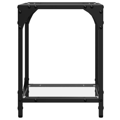 Coffee Tables with Transparent Glass Top 2 pcs 30x30x40 cm Steel