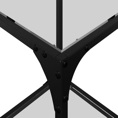 Coffee Tables with Transparent Glass Top 2 pcs 30x30x40 cm Steel