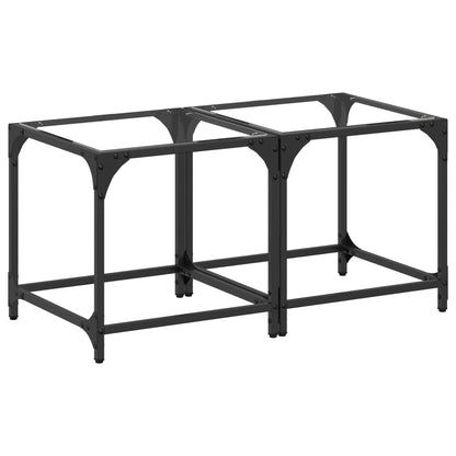Coffee Tables with Transparent Glass Top 2 pcs 40x40x40 cm Steel