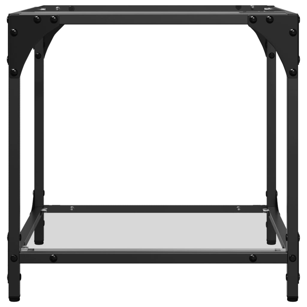 Coffee Tables with Transparent Glass Top 2 pcs 40x40x40 cm Steel