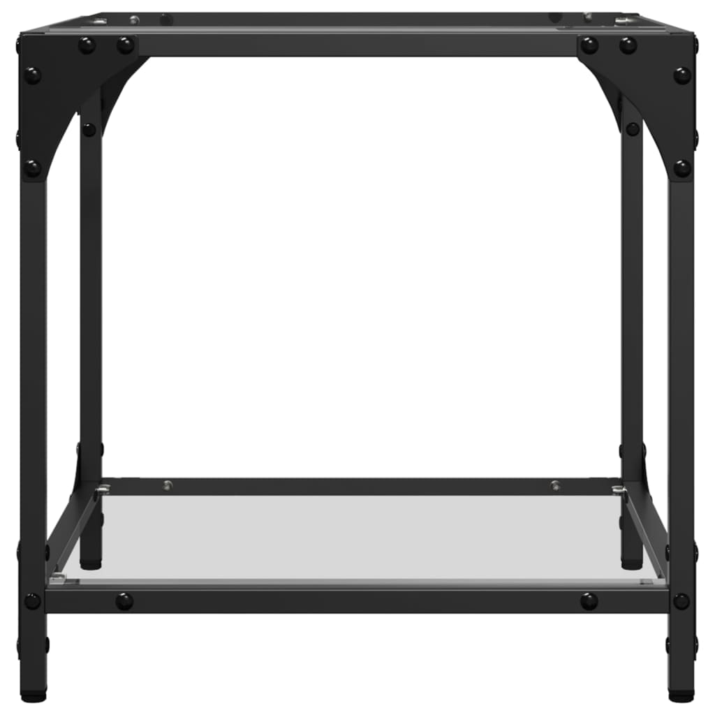 Coffee Tables with Transparent Glass Top 2 pcs 40x40x40 cm Steel