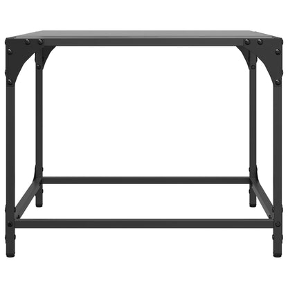 Coffee Tables with Black Glass Top 2 pcs 50x50x40 cm Steel