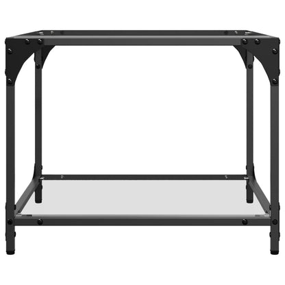 Coffee Tables with Transparent Glass Top 2 pcs 50x50x40 cm Steel