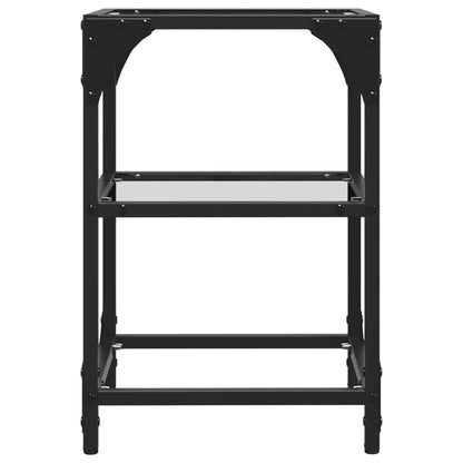 Coffee Tables with Transparent Glass Top 2 pcs 30x30x45 cm Steel