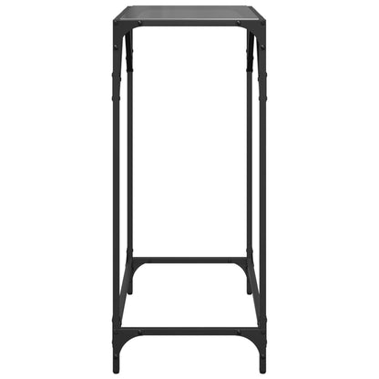 Console Table with Black Glass Top 60x35x81 cm Steel