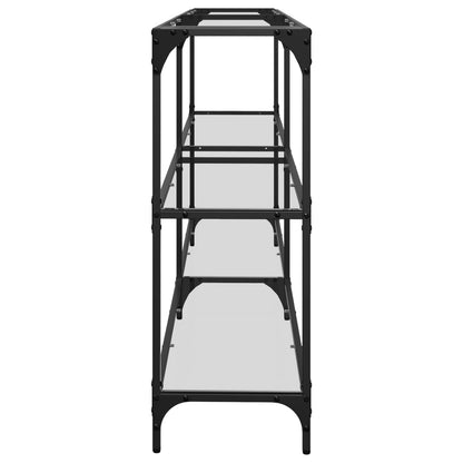 Console Table with Transparent Glass Top 194.5x30x81 cm Steel