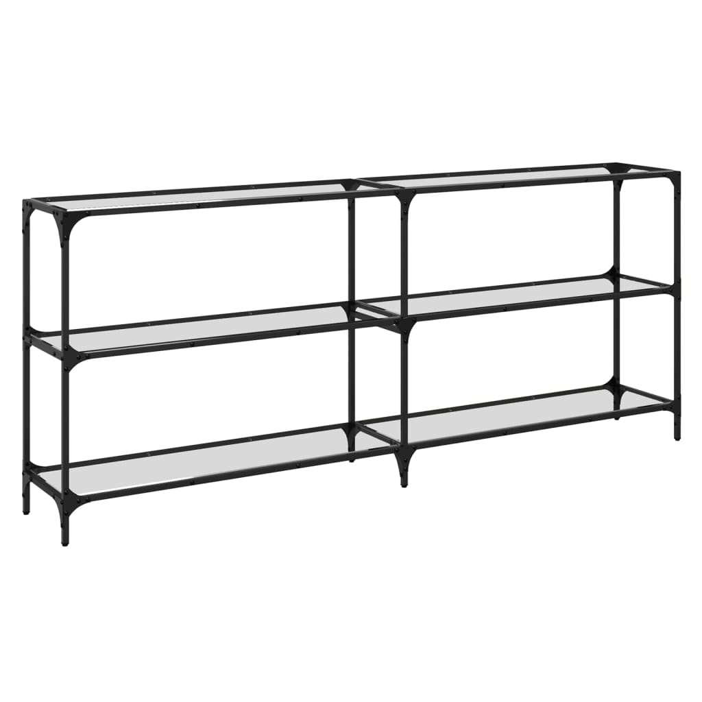 Console Table with Transparent Glass Top 194.5x30x81 cm Steel