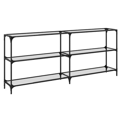 Console Table with Transparent Glass Top 194.5x30x81 cm Steel