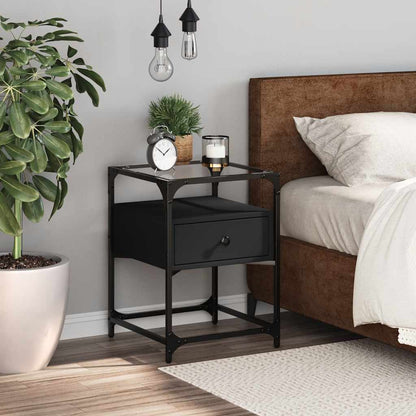 Bedside Cabinet Black 40x40x55 cm Engineered Wood