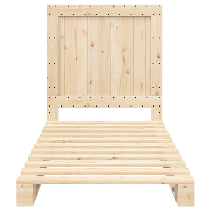 Bed Frame without Mattress with Headboard 90x200 cm Solid Wood