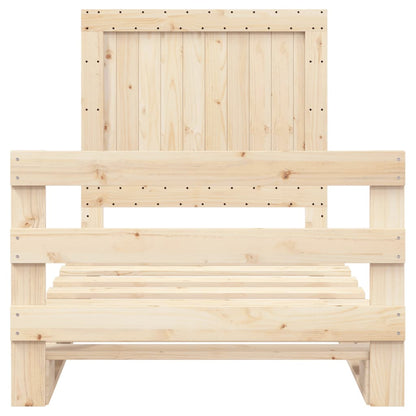 Bed Frame without Mattress with Headboard 100x200 cm Solid Wood