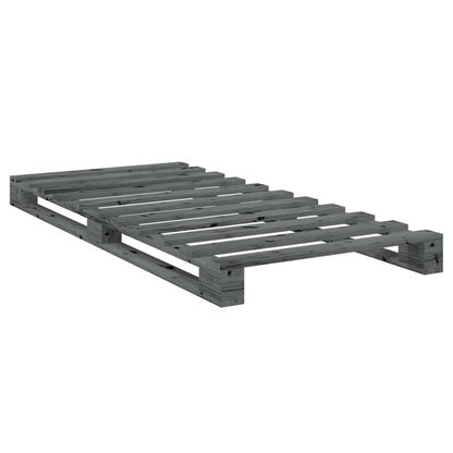 Bed Frame without Mattress  Grey 90x200 cm Solid Wood Pine