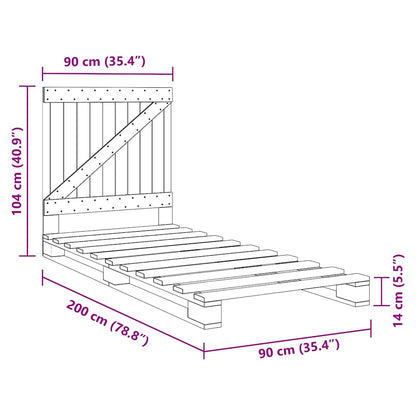 Bed Frame without Mattress with Headboard 90x200 cm Solid Wood