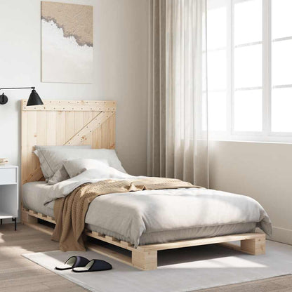 Bed Frame without Mattress with Headboard 90x200 cm Solid Wood