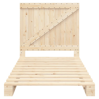 Bed Frame without Mattress with Headboard 100x200 cm Solid Wood