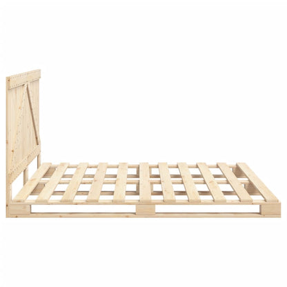 Bed Frame without Mattress with Headboard 200x200 cm Solid Wood