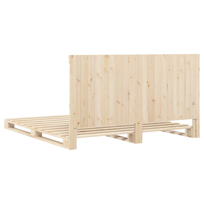 Bed Frame without Mattress with Headboard 200x200 cm Solid Wood