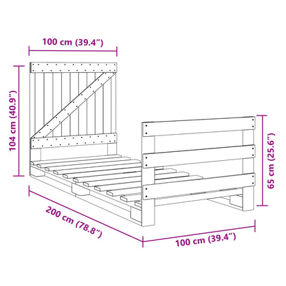 Bed Frame without Mattress with Headboard 100x200 cm Solid Wood