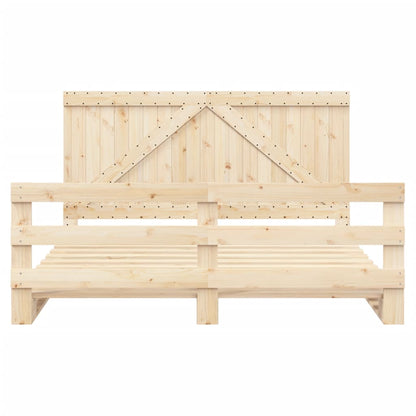Bed Frame without Mattress with Headboard 200x200 cm Solid Wood