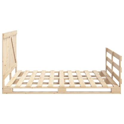 Bed Frame without Mattress with Headboard 200x200 cm Solid Wood