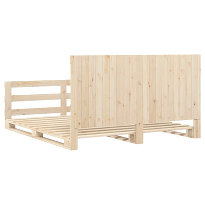 Bed Frame without Mattress with Headboard 200x200 cm Solid Wood