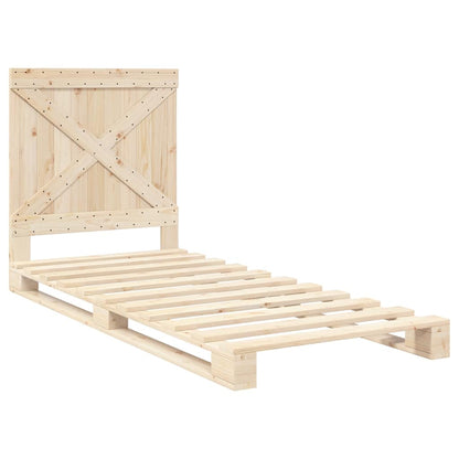 Bed Frame without Mattress with Headboard 90x200 cm Solid Wood