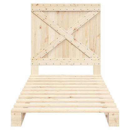 Bed Frame without Mattress with Headboard 90x200 cm Solid Wood